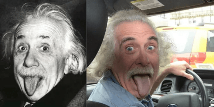 Taksisti që ngjan me Albert Einstein (FOTO)