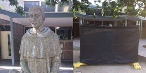 Mbulohet statuja "e shpifur" në shkollën katolike (Foto)