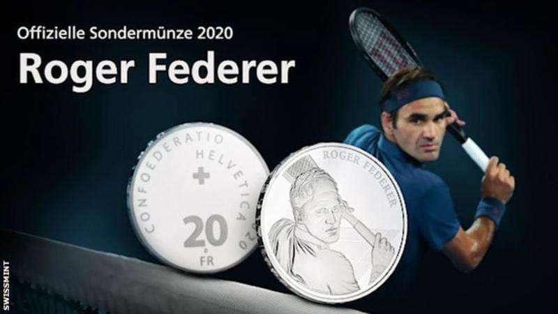 Monedhë përkujtimore një personaliteti të gjallë, Zvicra e nderon Roger Federer