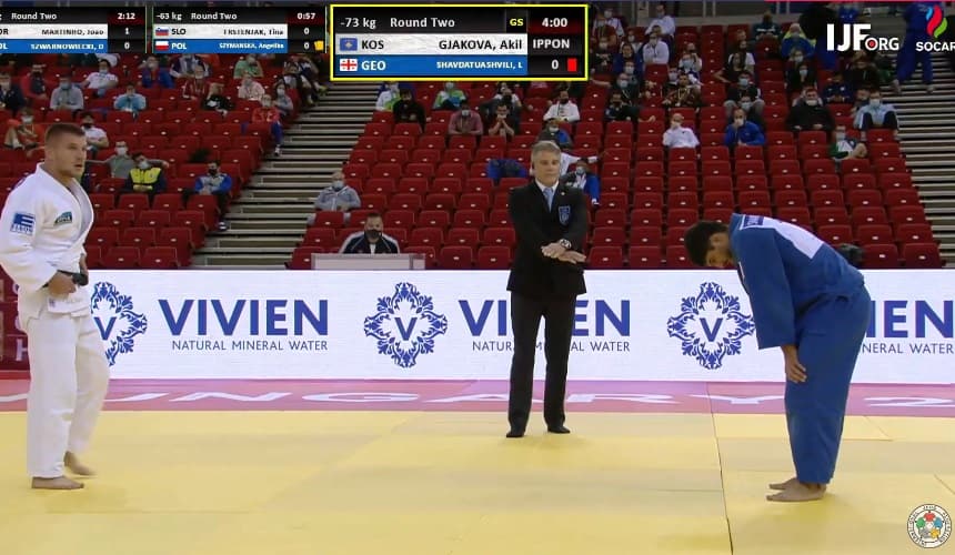 Edhe Akil Gjakova e mposht kundërshtarin gjeorgjianin me Ippon