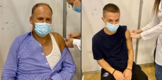 Krasniqi vaksinohet bashkë me të birin ndaj COVID-19: Bashkë, të gjithë të vaksinuar ia dalim