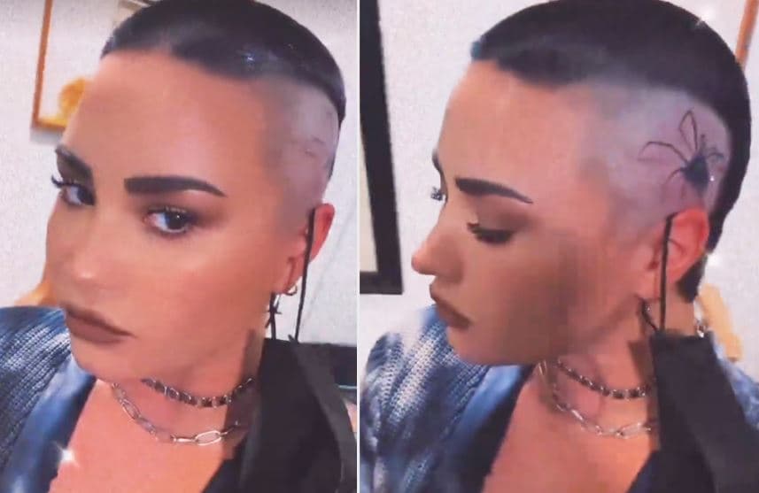 Demi Lovato, ndryshon pamjen, bën tatuazh një merimangë në kokën e sapo rruar (FOTO)