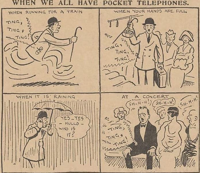Karikatura 103-vjeçare që shpjegonte se çka do të ndodh kur do të shpiken "telefonat e xhepit" (FOTO)
