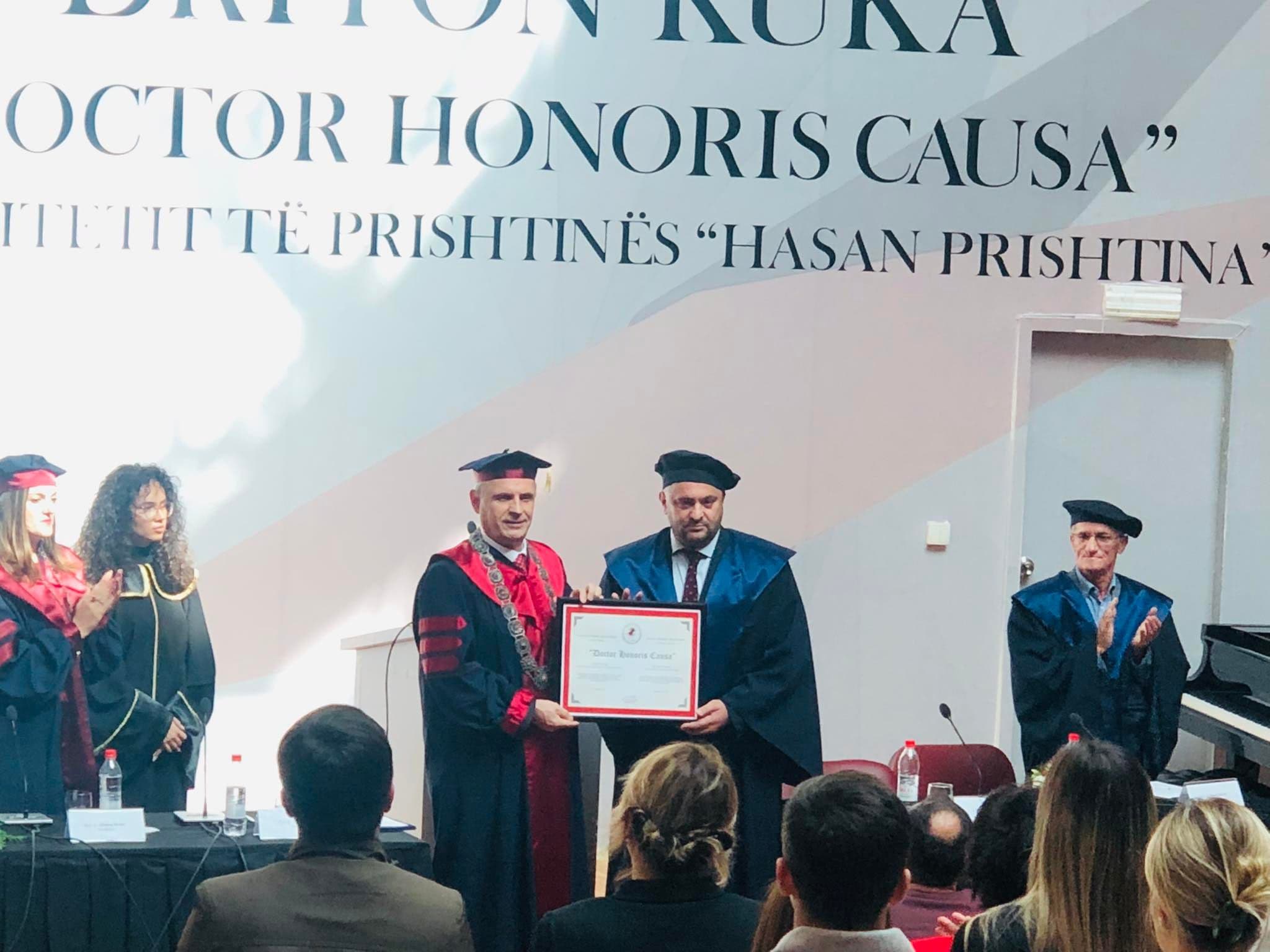 Driton Kuka nderohet me titullin "Honoris Causa"