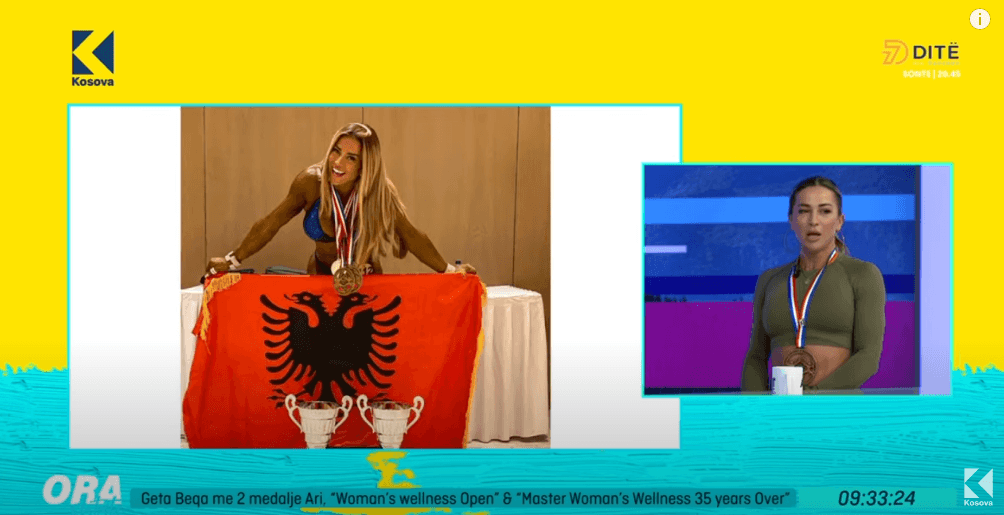 Geta Beqa me dy medalje ari, “Woman’s Wellness Open” dhe “Master Woman’s Wellness 35 years Over” (VIDEO)