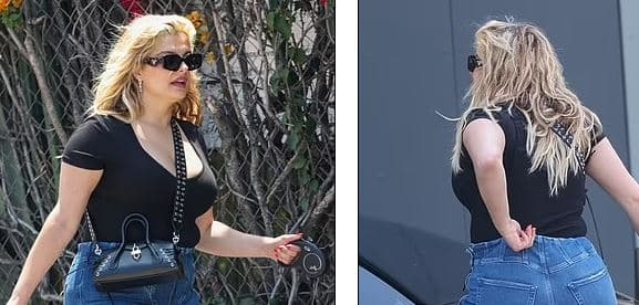 Bebe Rexha tregon linjat e saj me xhinse të ngushta në një shëtitje në Los Angeles