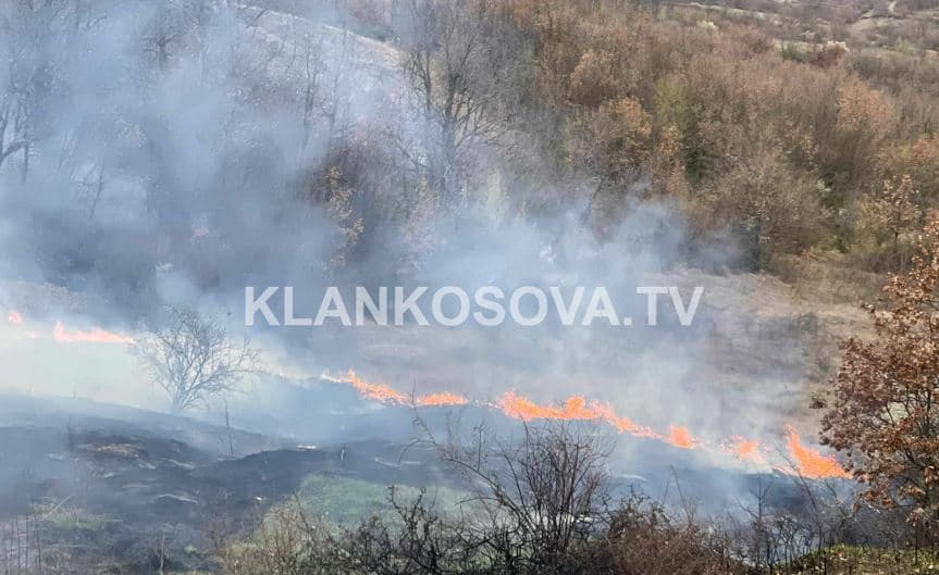 Përhapet zjarr i fuqishëm në fushat e Gajrakut në Malishevë (VIDEO)
