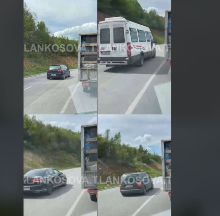 Katër automjete tejkalojnë në vijë të plotë në rrugën Dragash-Zhur