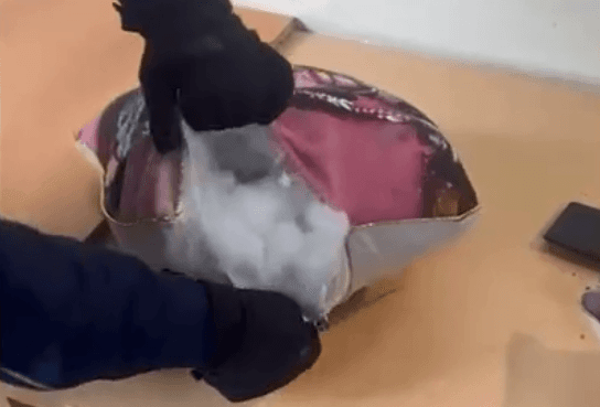 2 kg drogë të fshehur në jastëk, kapet në kufi 35-vjeçari shqiptar (VIDEO)