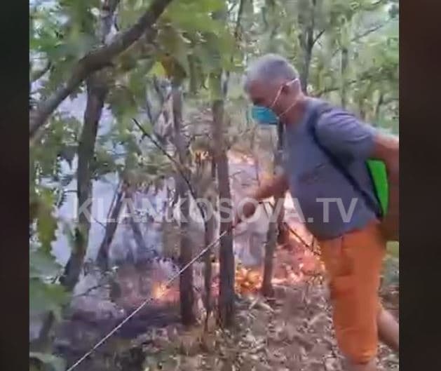 Zjarr në Klinë të Epërme të Skenderajt, shuhet nga zjarrfikësit dhe banorët (VIDEO)