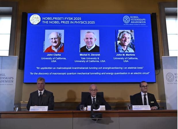 Çmimi Nobel në Fizikë i ndahet tre fizikantëve kuantikë