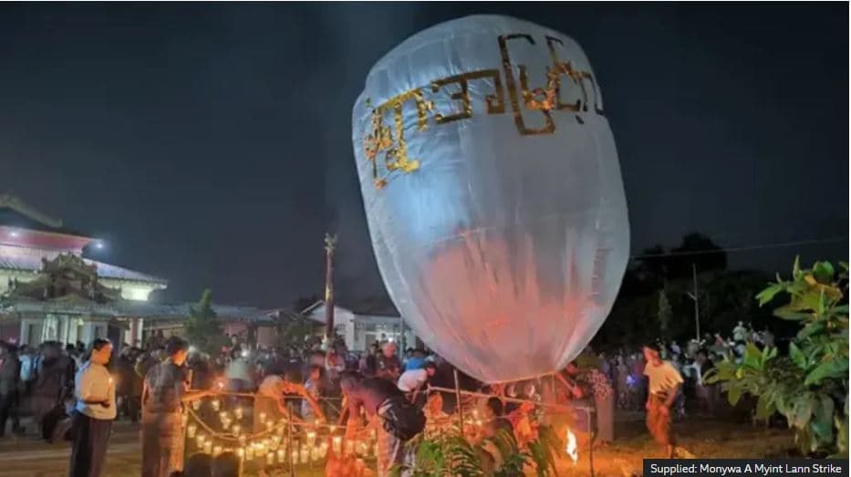 Të paktën 24 të vrarë nga hedhja e bombave nga parashutisti në festivalin budist në Myanmar
