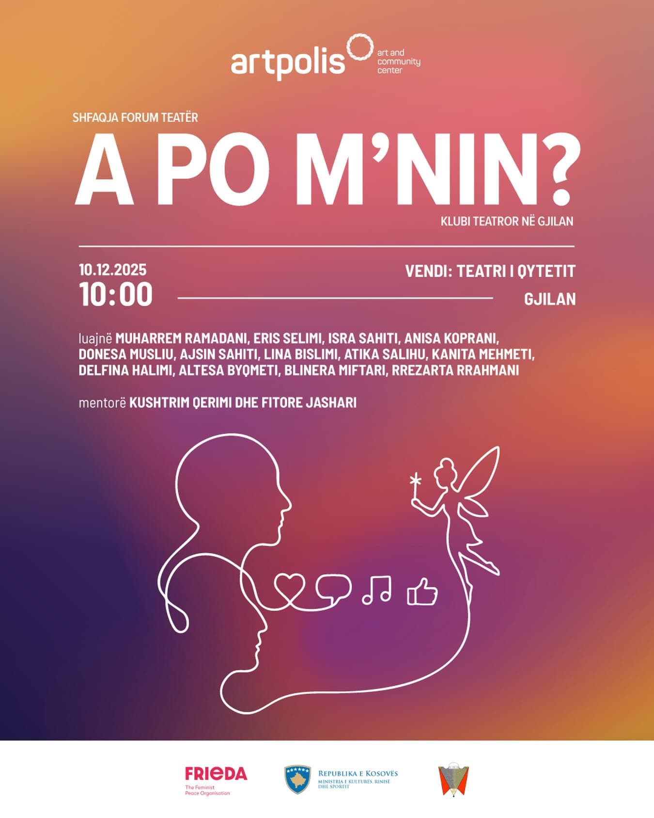 Shfaqja “A PO M’NIN?”, premierë sonte në Gjilan