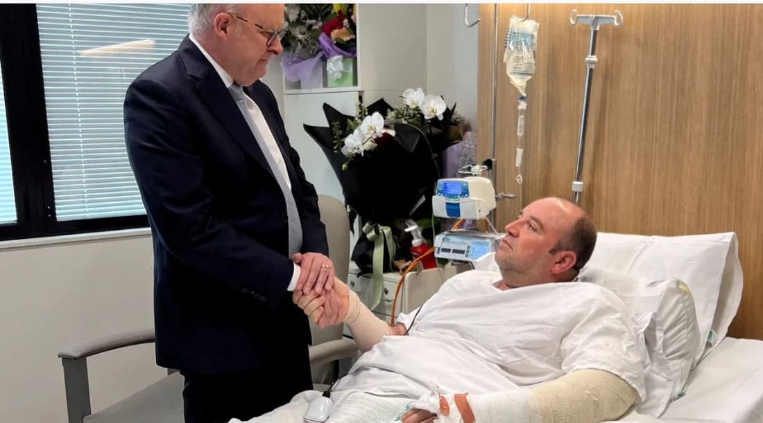 "Është një hero i vërtetë”, Albanese i shkon për vizitë në spital burrit që e çarmatosi sulmuesin në Bondi