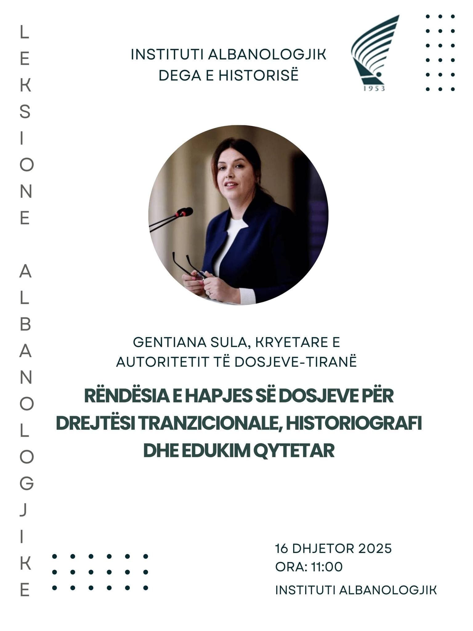 Gentiana Sula, mysafire në “Leksione albanologjike”