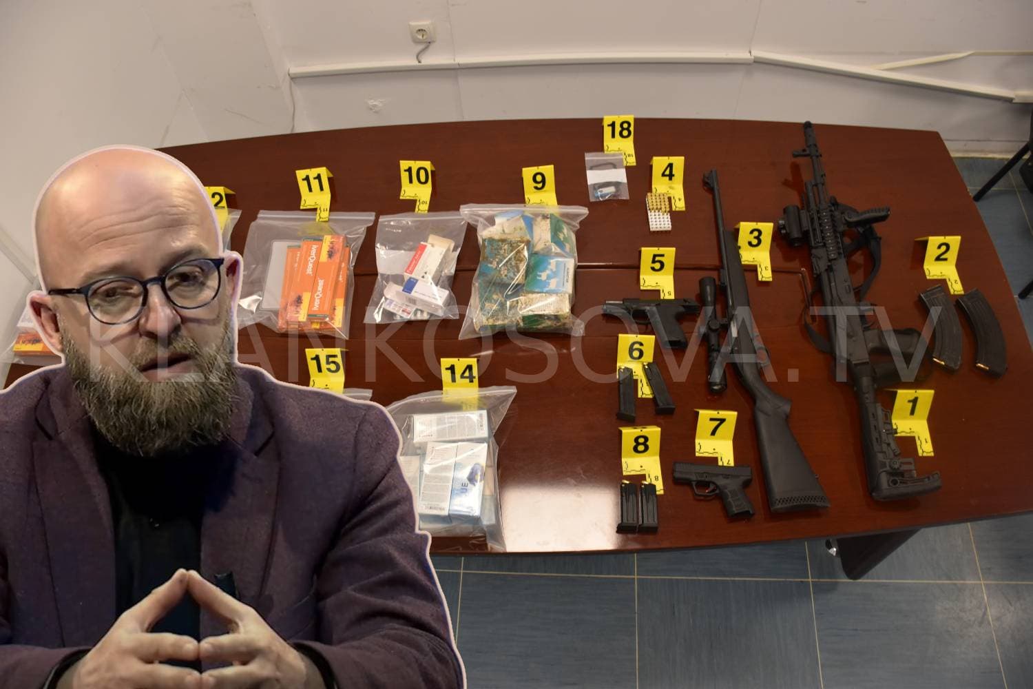 Kontrollohen pronat e Arianit Sllamnikut, i konfiskohen armë e medikamente