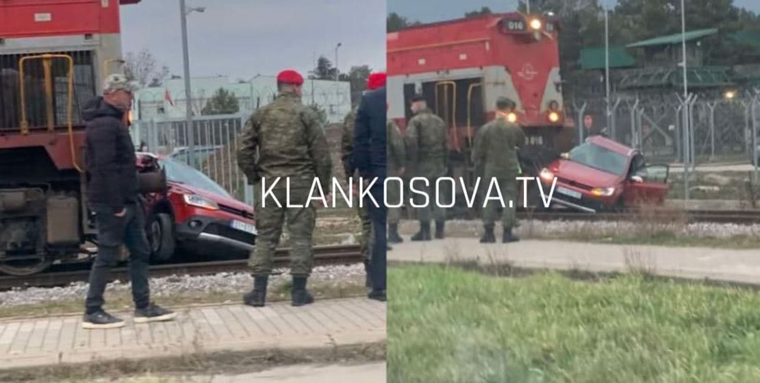 Aksident te Kazerma “Adem Jashari”, përplasen treni dhe një veturë