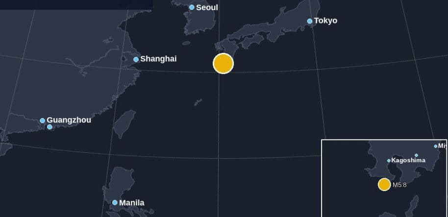 Tërmeti me magnitudë 5.8 ballë godet Japoninë