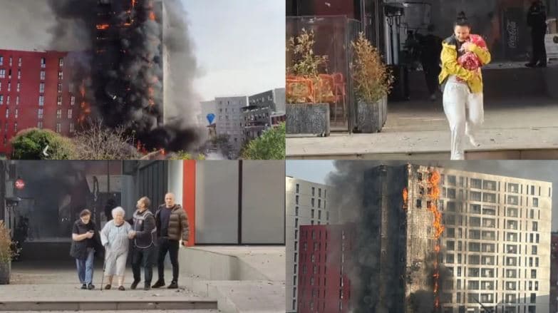 Zjarr i madh në një ndërtesë në Tiranë, evakuohen banorët