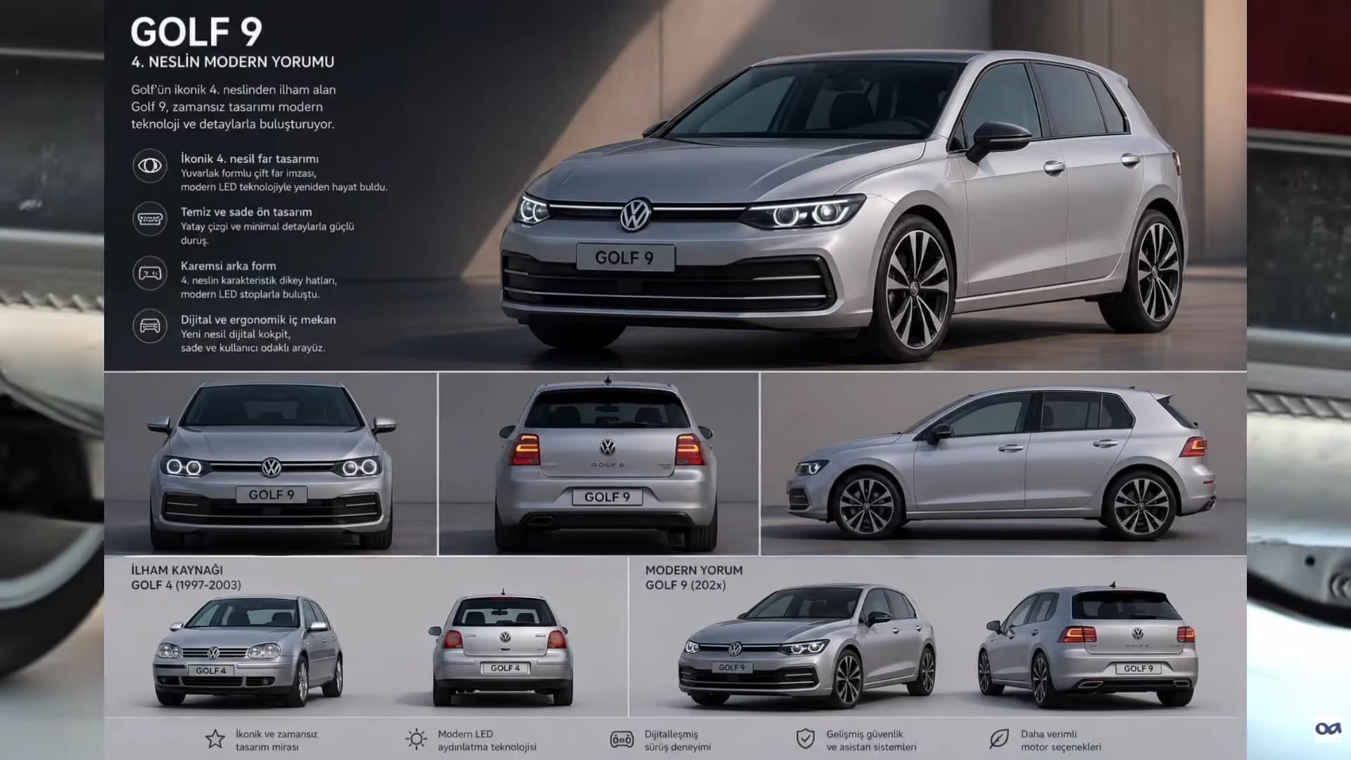 Golf 9 vjen i inspiruar nga dizajni i famshëm i Golf 4